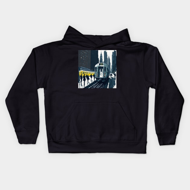 NYC Subway: The Pulse of the City Kids Hoodie by Nysa Design